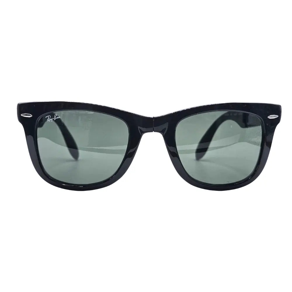 Ray-Ban Folding Wayfarer RB4105 Designer Sunglasses Black Frame Lens G-15 Green
