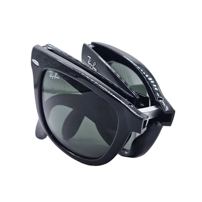 Ray-Ban Folding Wayfarer RB4105 Designer Sunglasses Black Frame Lens G-15 Green