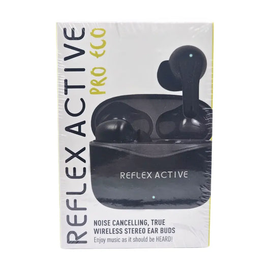 Reflex Active Pro Eco Noise Cancelling True Wireless Stereo Ear Buds - Black Reflex Active
