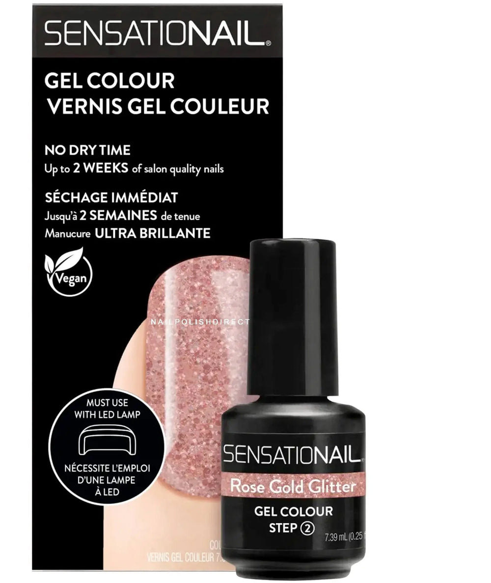 SENSATIONAIL Step 2 Gel Polish 7.39ml - Rose Gold Glitter SENSATIONAIL