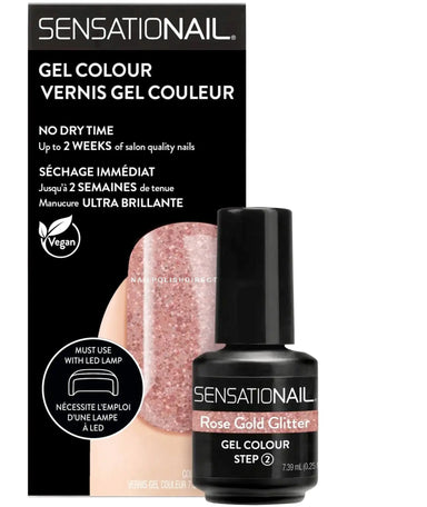 SENSATIONAIL Step 2 Gel Polish 7.39ml - Rose Gold Glitter SENSATIONAIL