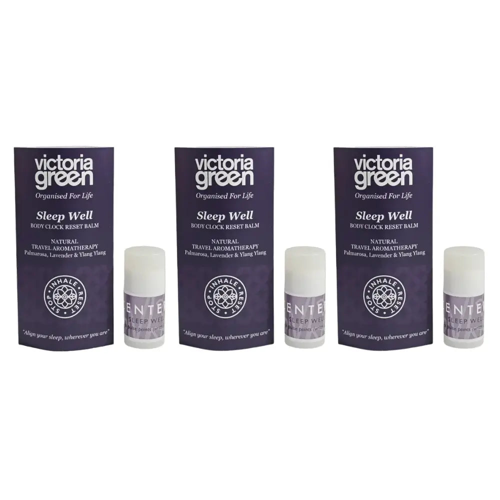 Sleep Well Body Clock Reset Balm Natural Travel Aromatherapy 1.5g Pack of 3