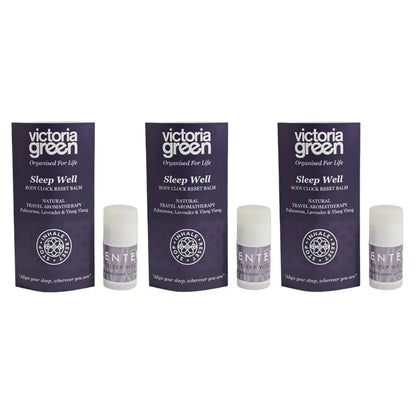 Sleep Well Body Clock Reset Balm Natural Travel Aromatherapy 1.5g Pack of 3