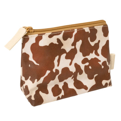 Cow Print Threefold Hanging Wash Bag & Small Makeup Bag Set