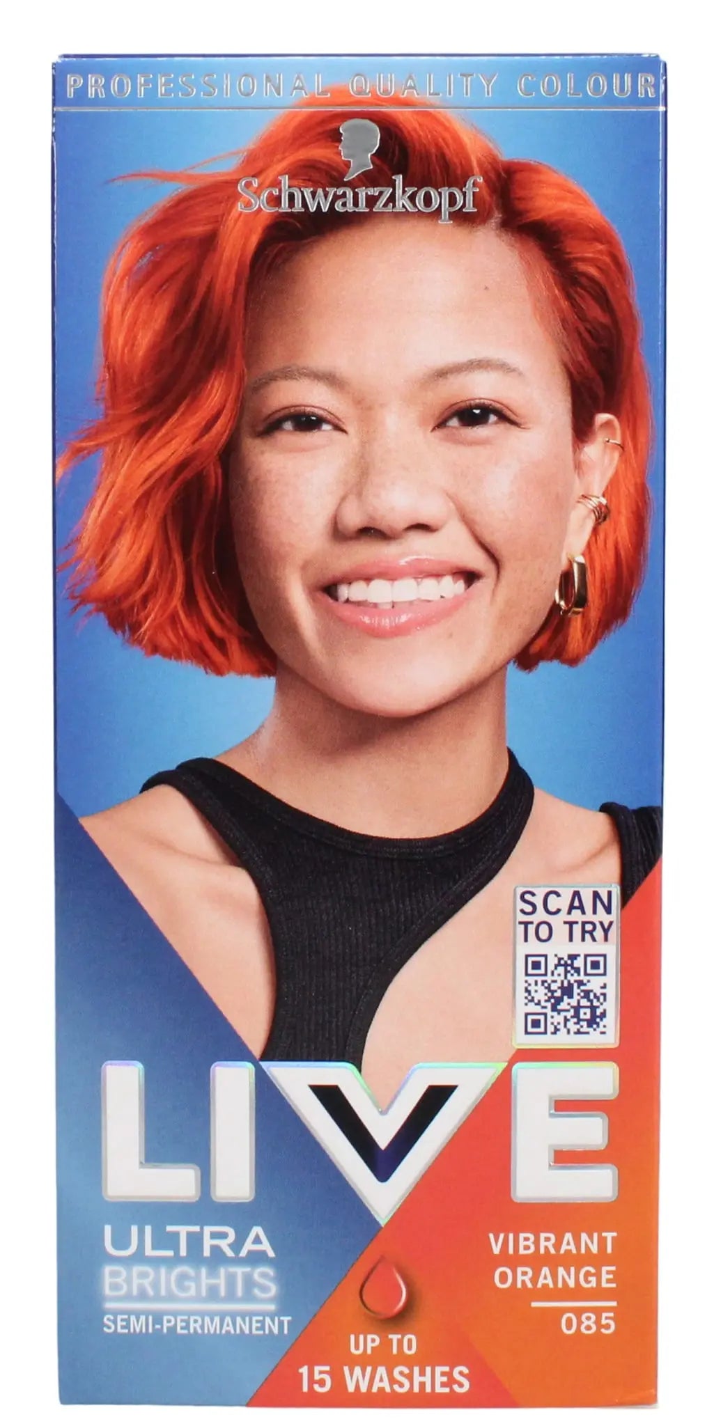 SCHWARZKOPF LIVE SEMI-PERMANENT HAIR DYE VIBRANT ORANGE 085 - Pack of 3 Schwarzkopf