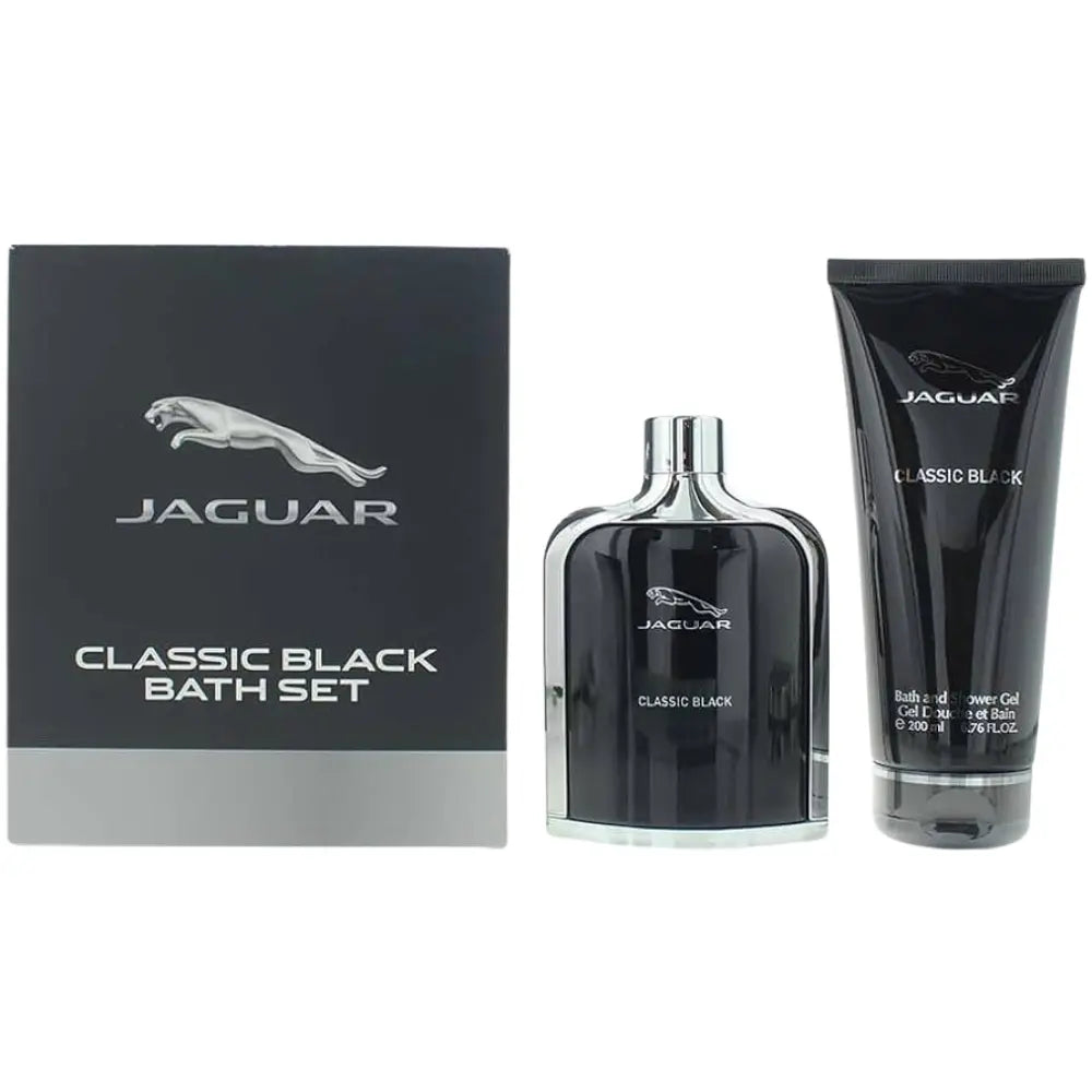 Jaguar Classic Black 2 Piece Gift Set: Eau De Toilette 100ml - Bath  Shower Gel 200ml Jaguar