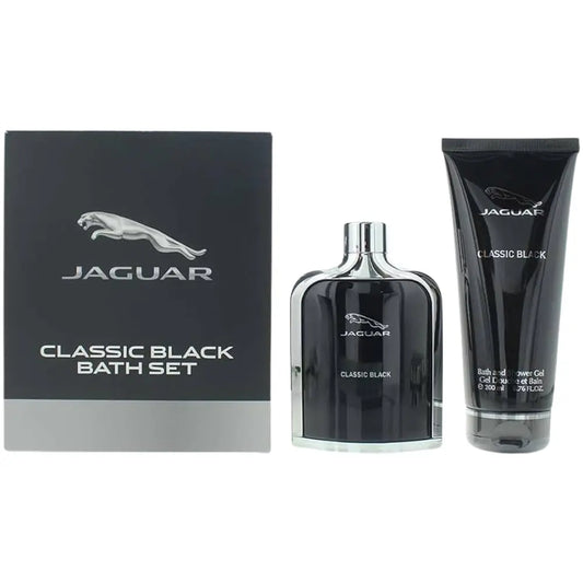 Jaguar Classic Black 2 Piece Gift Set: Eau De Toilette 100ml - Bath  Shower Gel 200ml Jaguar
