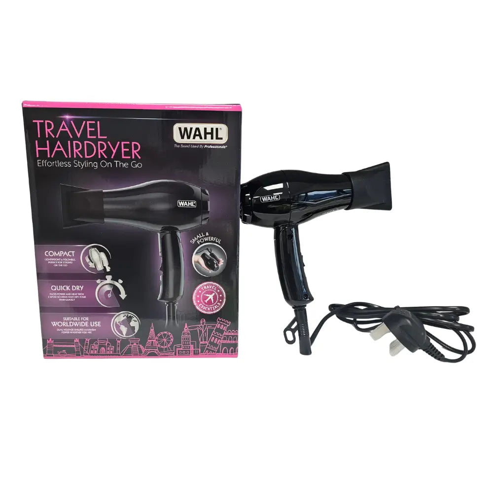 Wahl Compact Travel Hair Dryer 1000W Black Wahl
