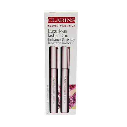 Clarins Luxurious Lashes Duo Black Mascara Set 2 x Wonder Perfect 4D Mascara 8ml