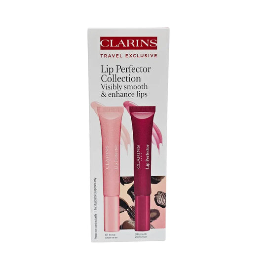 Clarins Lip Perfector Collection Duo 01 Rose Shimmer 12ml + 08 Plum Shimmer 12ml