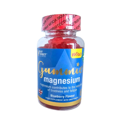 Vit Direct Vitamin Gummies Magnesium - 60 Chewable Gummies - Blueberry Flavour Supplements Direct
