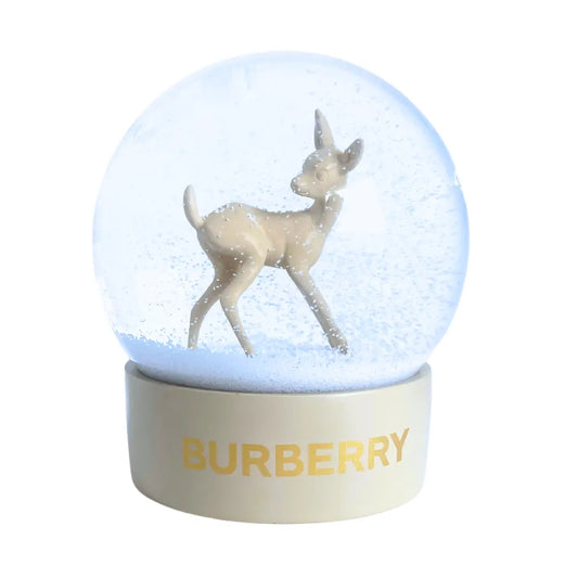 Burberry Designer Extra Large Deer Snow Globe Modern Seasonal Christmas Decor Burberry