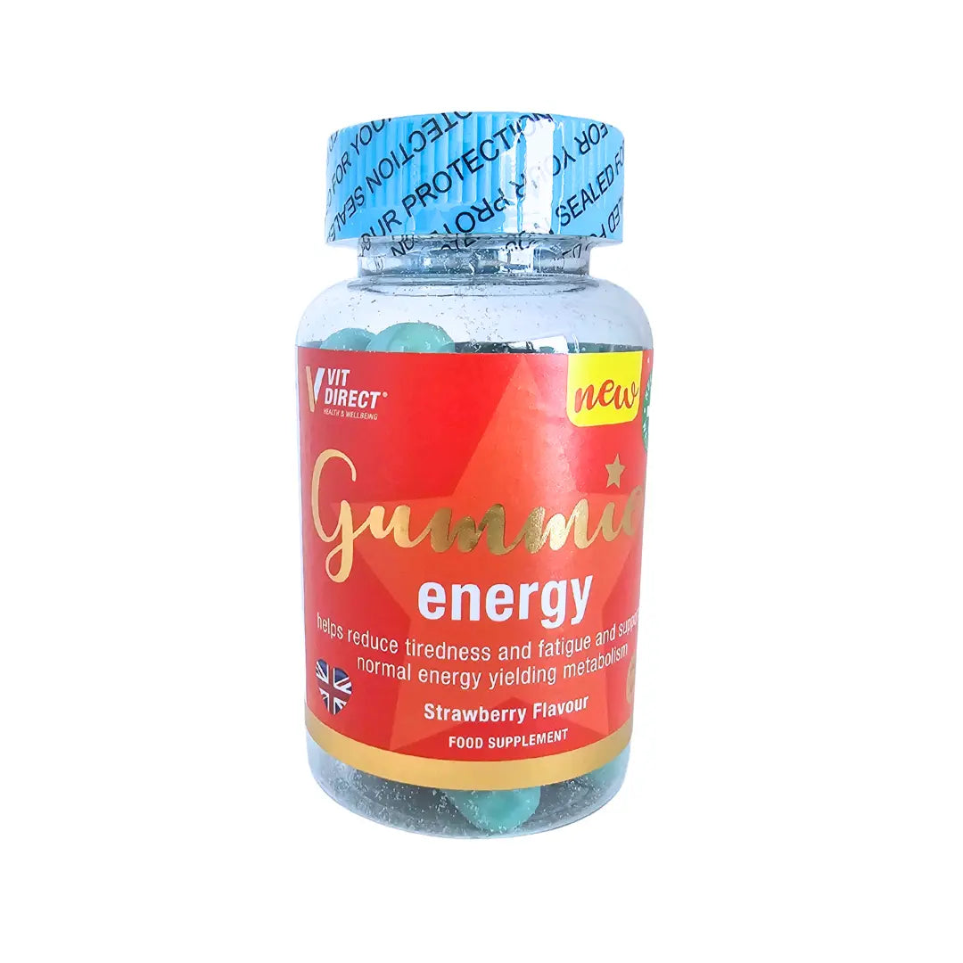 Vit Direct Vitamin Gummies Energy - 60 Chewable Gummies - Strawberry Flavour Supplements Direct