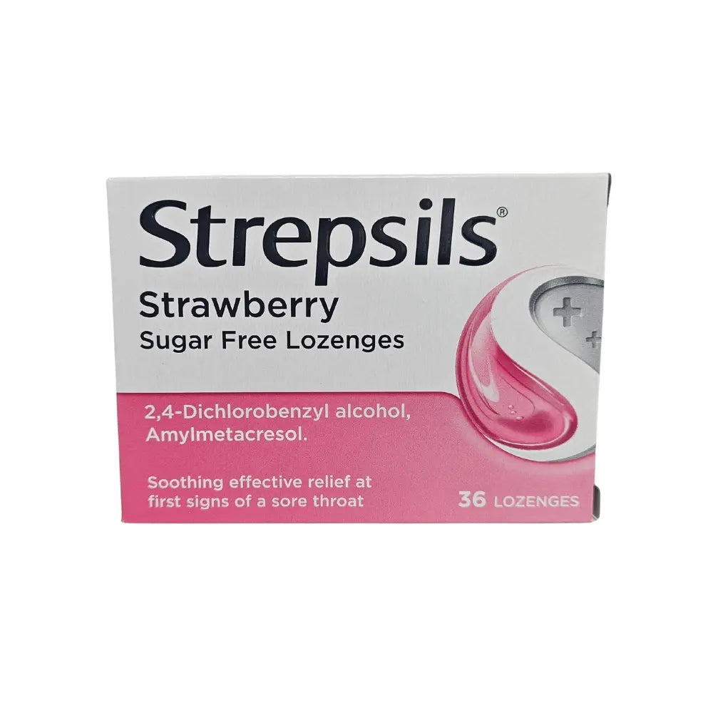 Strepsils Sugar Free Lozenges Strawberry Flavour Pack of 36 The Beauty Store