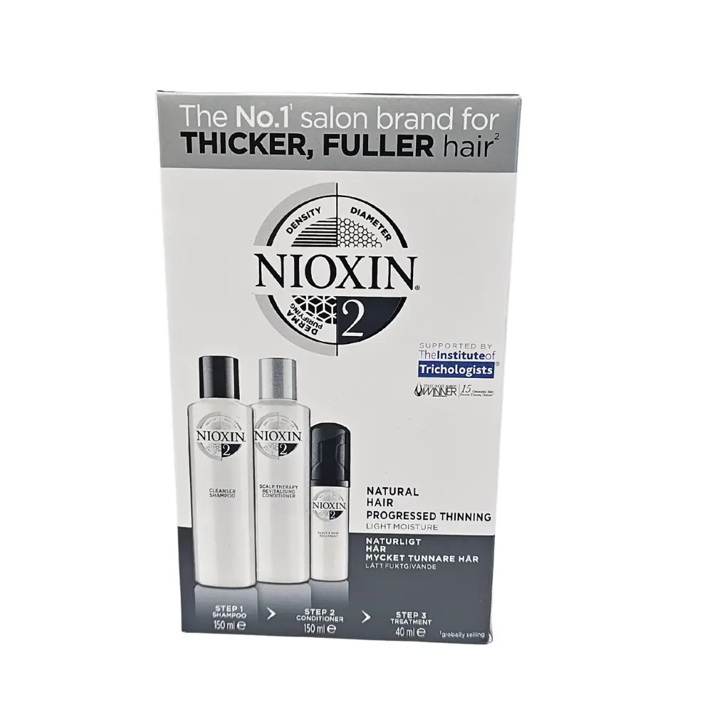 Nioxin System 2 Natural Hair Progessed Thinning Shampoo + Conditioner + Treatment Nioxin
