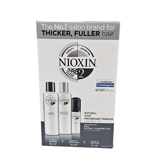 Nioxin System 2 Natural Hair Progessed Thinning Shampoo + Conditioner + Treatment Nioxin
