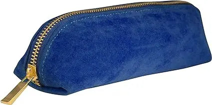 VELVET PENCIL CASE NAVY - The Beauty Store