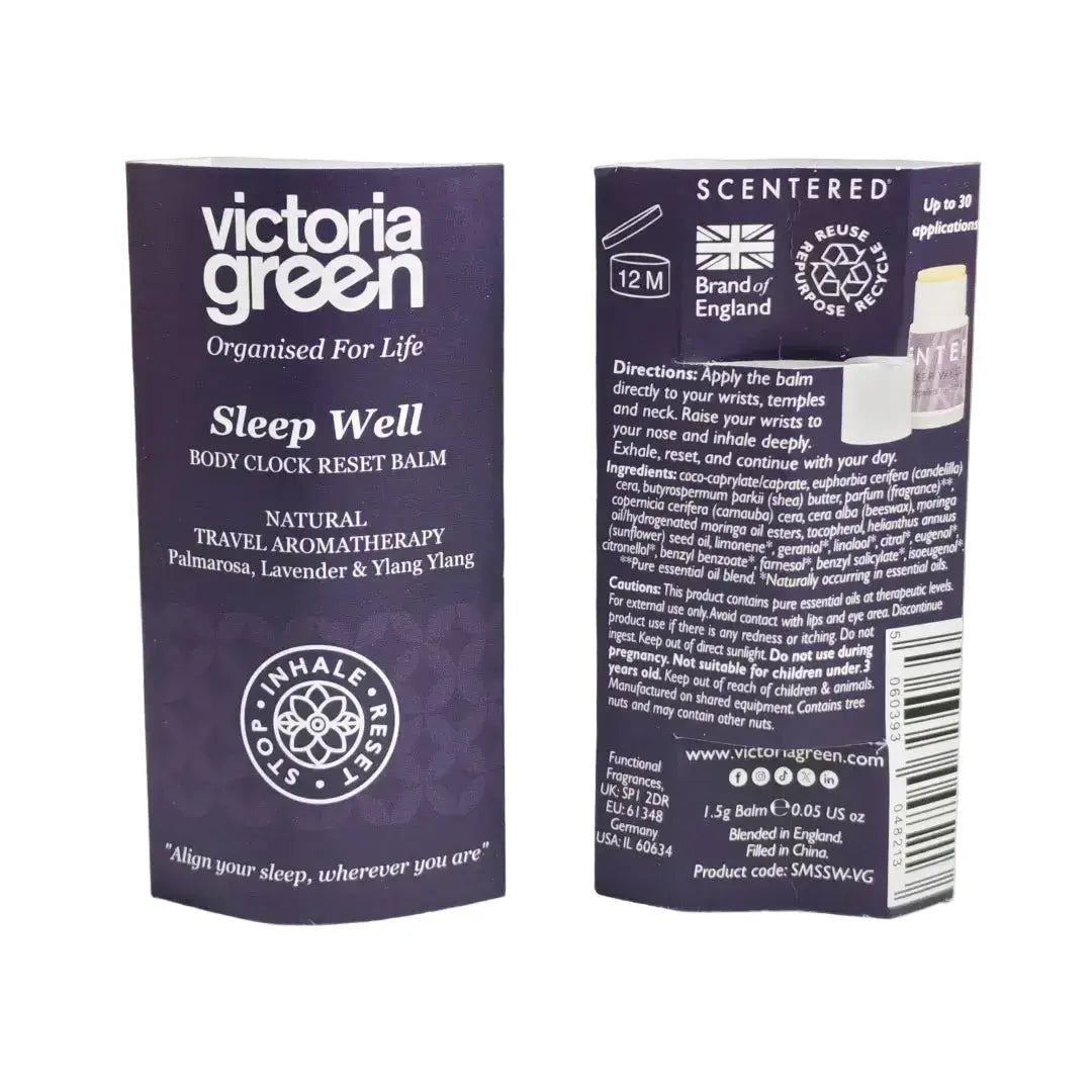 Sleep Well Body Clock Reset Balm Natural Travel Aromatherapy 1.5 g