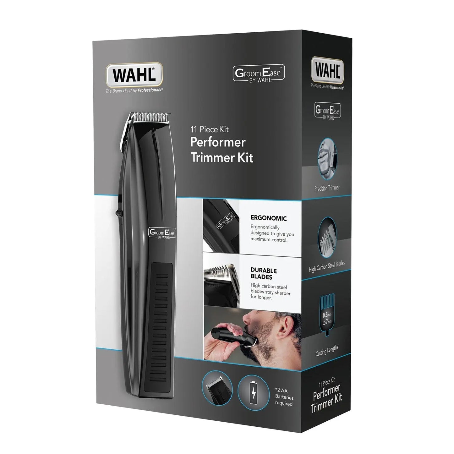 Wahl GroomEase 11 Piece Battery Performer Stubble & Beard Trimmer Wahl