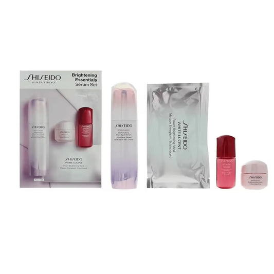 Shiseido Skincare Essentials 4-Piece Set with FREE Victoria Green Wash Bag - Serum 50ml, Gel Cream 15ml, Concentrate 10ml, Face Mask - Complete Hydrating Face Care Routine - Premium Skincare Gift Kit The Beauty Store