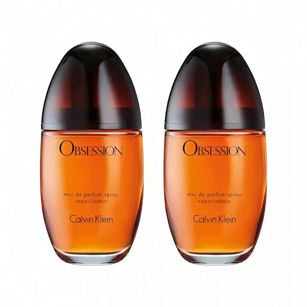 Calvin Klein Obsession Eau de Parfum Spray 100ml for Women Pack of 2 – Warm Spicy Amber Long Lasting Fragrance Set Calvin Klein