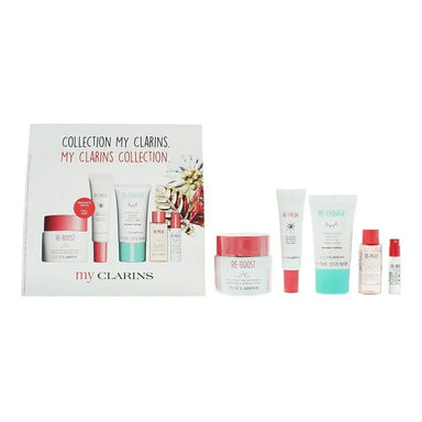 Clarins My Clarins 5 Piece Gift Set: Roll-on Eye De-Puffer 15ml - Face Cream 50ml - Sleep Mask 15ml - Cleansing Water 10ml - Beauty  Mist 1.5ml Clarins