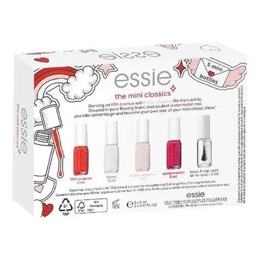 ESSIE NAIL SET: 5ML POLISH - NO1 BLANC + NO6 BALLET SLIPPERS + NO65 FIFTH AVENUE + NO27 WM + BASE COAT Default