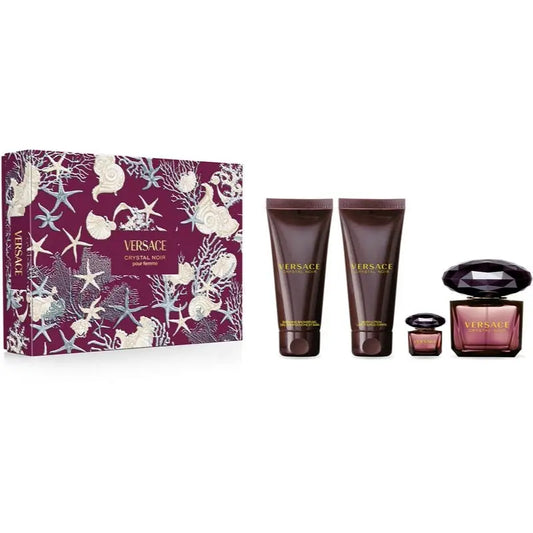 VERSACE NOIR SET: EDP SPRAY 90ML + BODY LOTION 100ML +  BATH AND SHOWER GEL 100ML + EDP 5ML CRM