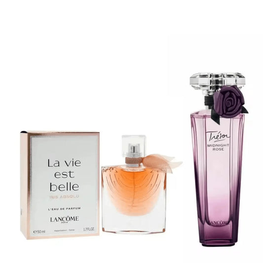 Lancôme La Vie Est Belle Iris Absolu 50ml & Trésor Midnight Rose 50ml Eau de Parfum Spray Set Long Lasting Floral & Fruity Women’s Fragrance Duo Gift Set | Luxury Designer Perfume Bundle The Beauty Store