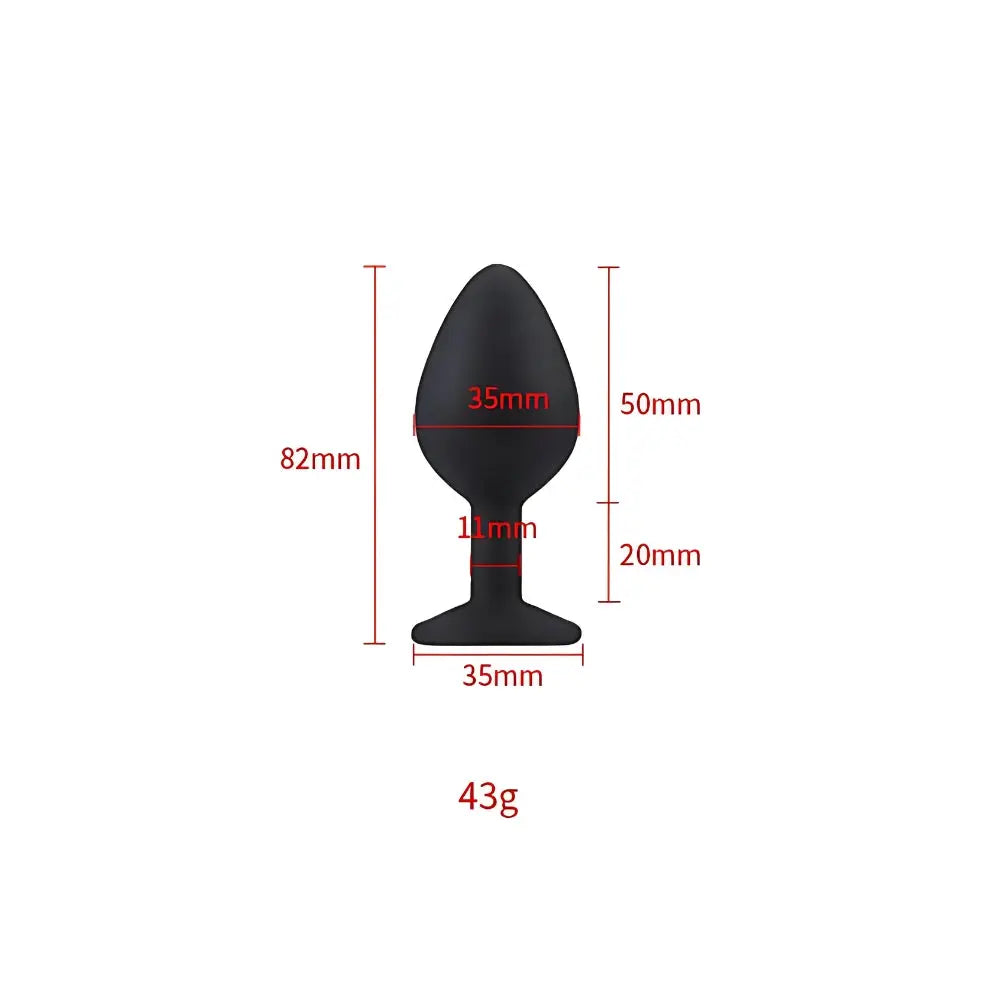 Toosh Black Silicone Butt Plug Medium Toosh