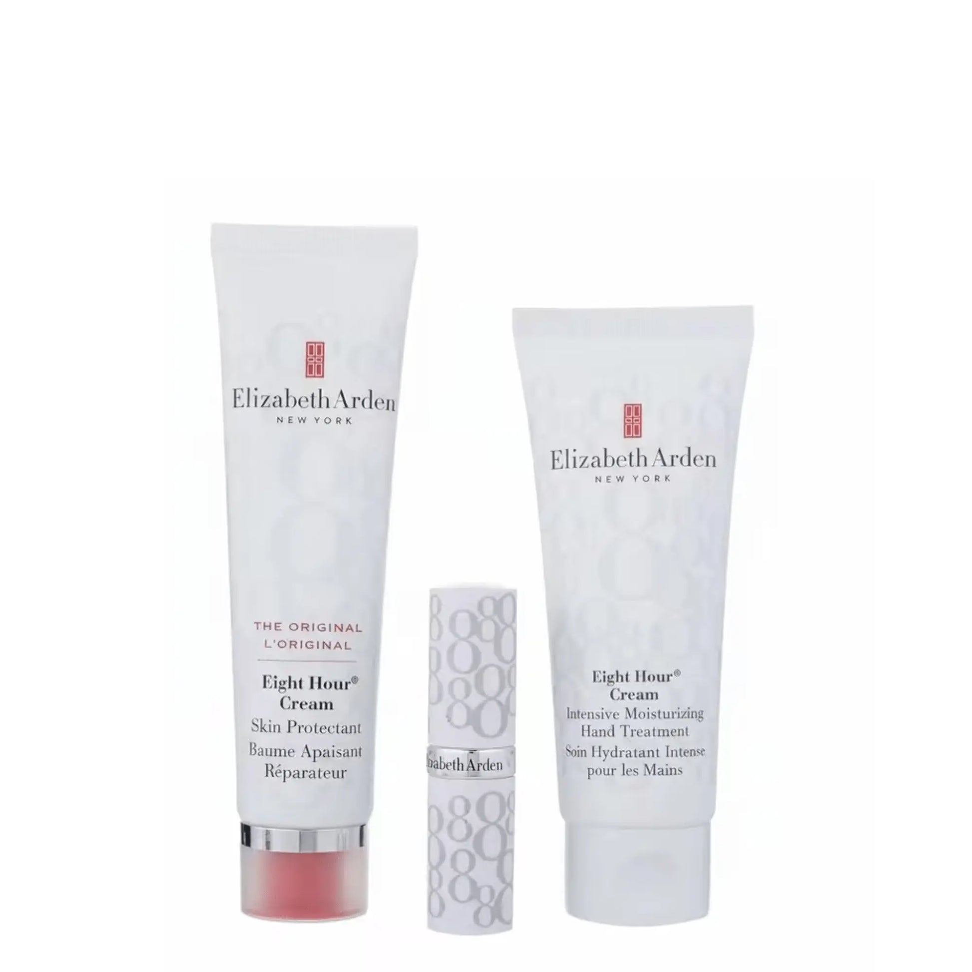 Elizabeth Arden Gift Set Eight Hour Cream 50ml + Hand Cream 75ml + Lip Balm 3.7g + Free Victoria Green Mia Large Makeup Bag in Gold The Beauty Store