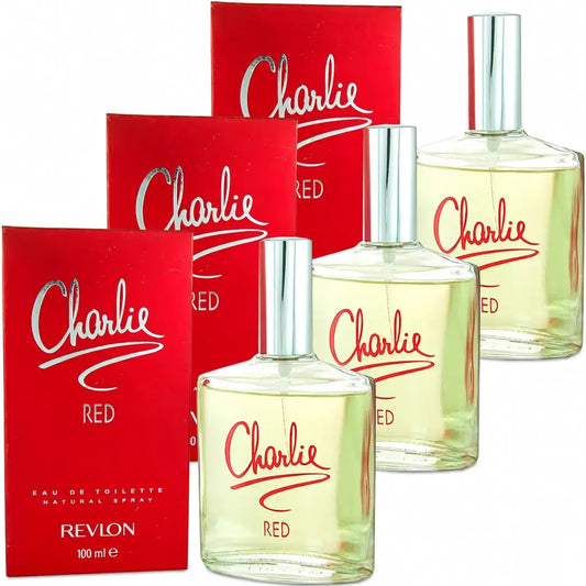 Charlie Red Eau de Toilette Natural Spray 100ml Pack of 3 for Women – Fresh Floral Fruity Fragrance, Long Lasting Everyday Perfume Bundle The Beauty Store