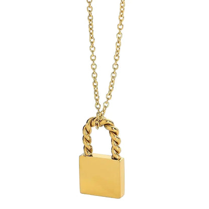 Elk & Bloom Dainty 14K Gold Lock Necklace Elk & Bloom
