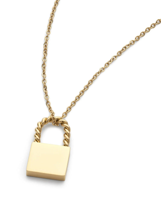 Elk & Bloom Dainty 14K Gold Lock Necklace Elk & Bloom