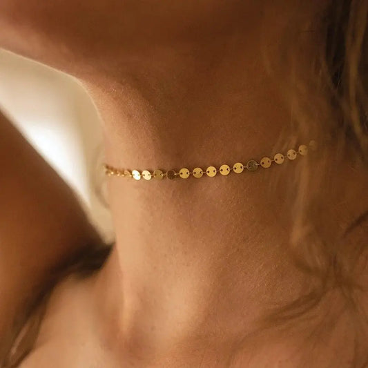 Elk & Bloom Dainty Gold 14K Disc Choker Elk & Bloom