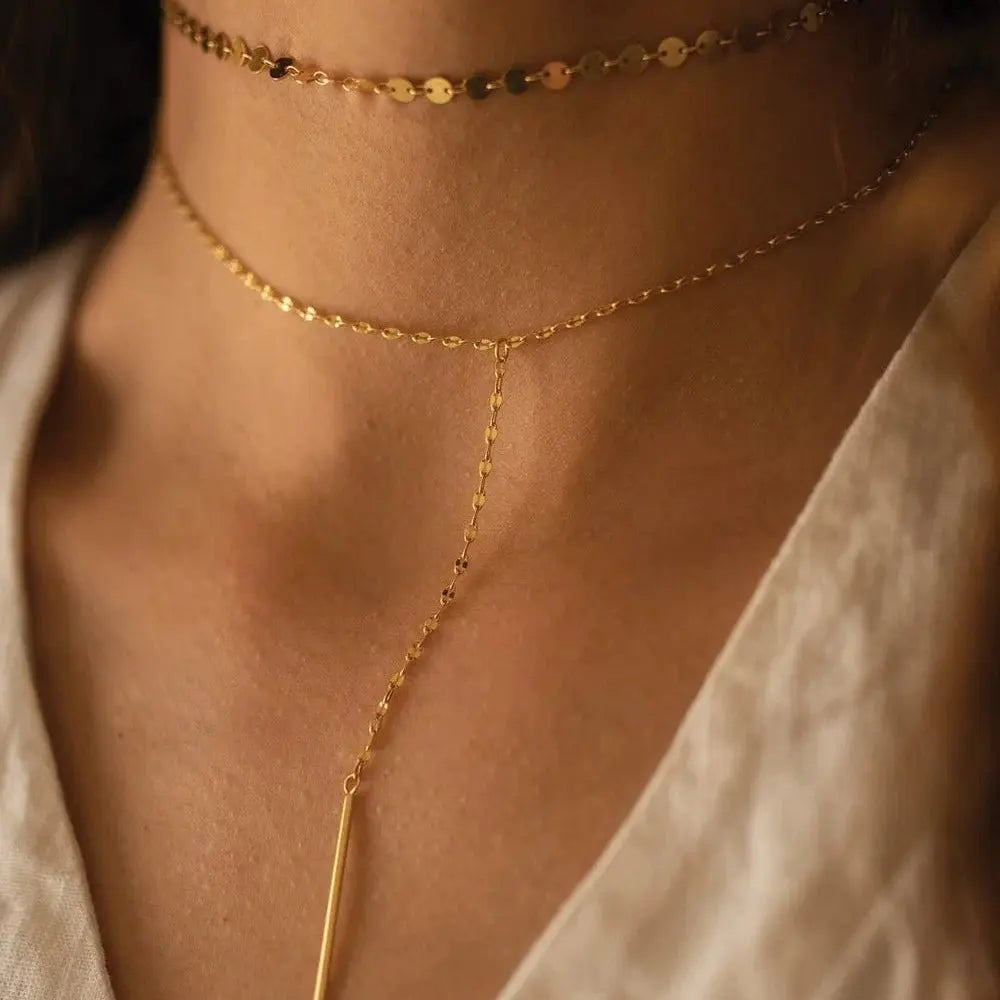 Elk & Bloom Dainty Gold 14K Disc Choker Elk & Bloom