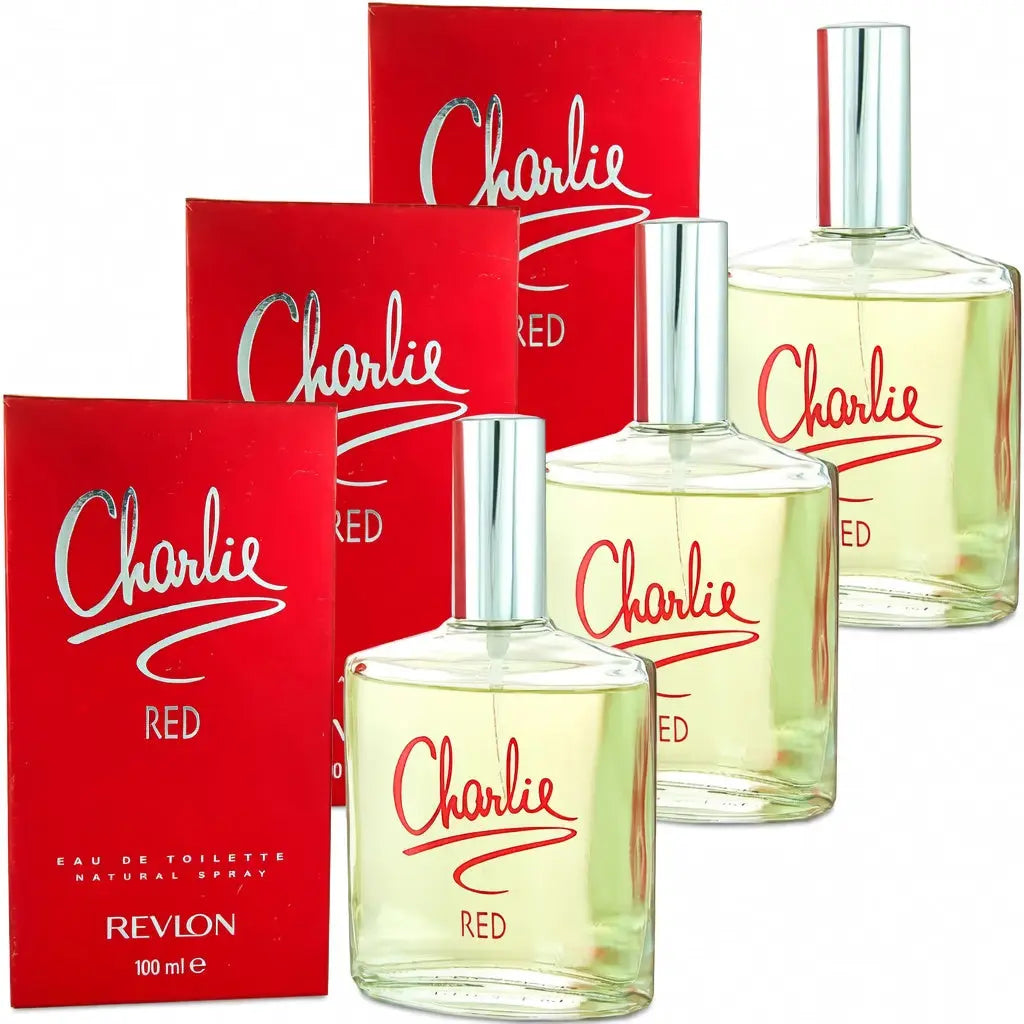 Charlie Red Eau de Toilette Natural Spray 100ml Pack of 3 for Women – Fresh Floral Fruity Fragrance, Long Lasting Everyday Perfume Bundle The Beauty Store