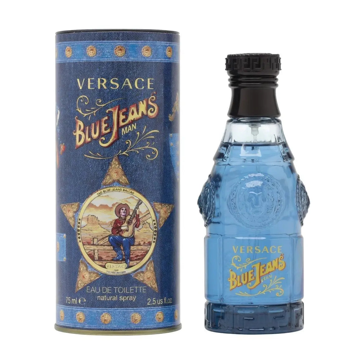 Versace Red Jeans Eau de Toilette Spray 75ml for Her & Versace Blue Jeans Eau de Toilette 75ml for Men His & Hers Fragrance Duo Gift Set | Iconic Versace Couple Perfume Bundle Versace