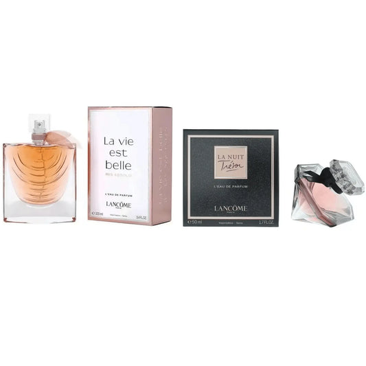 Lancôme La Vie Est Belle Iris Absolu EDP Spray 100ml & Lancôme La Nuit Trésor EDP Spray 50ml Intense Iris Floral & Deep Romantic Feminine Fragrance Duo Gift Set | Iconic French Luxury Perfume Bundle for Her The Beauty Store