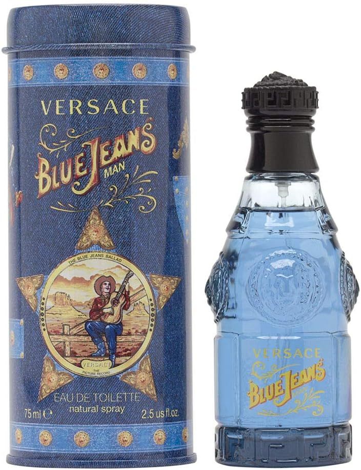 Set of 2 Versace Blue Jeans Eau de Toilette 75ml each for Men – Fresh Citrus Woody Fragrance, Long Lasting Classic Cologne Spray, Everyday Casual Scent The Beauty Store