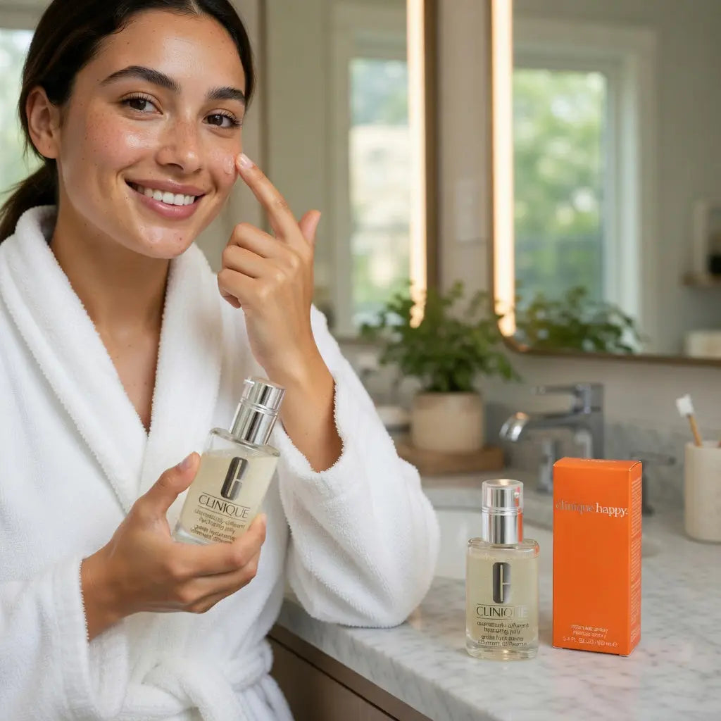 Clinique Happy Eau de Parfum Spray 100ml & Clinique Dramatically Different Hydrating Jelly 125ml Fresh Citrus Floral Fragrance & Oil-Free Face Moisturiser Duo Gift Set | Full Size Skincare & Perfume Bundle The Beauty Store