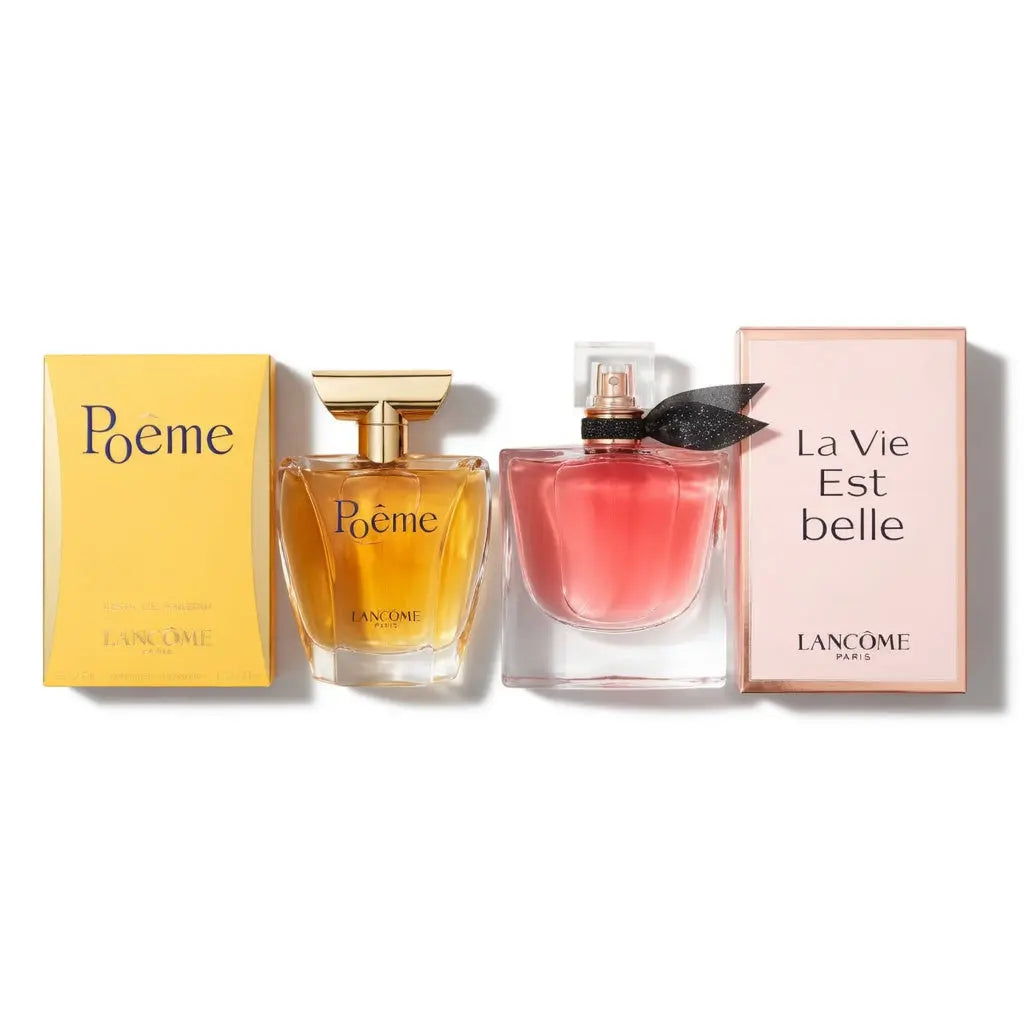Lancôme La Vie Est Belle L’Elixir Refillable EDP Spray 50ml & Lancôme Poème EDP Spray 100ml Ultra-Rich Floral Gourmand & Warm Floral Oriental Feminine Fragrance Duo Gift Set | Iconic French Luxury Perfume Bundle for Her The Beauty Store