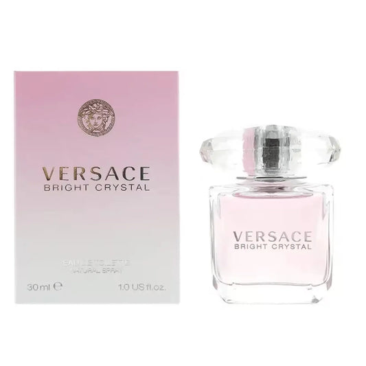 Versace Bright Crystal Eau de Toilette Spray 30ml & Yellow Diamond Deodorant Stick 50ml Women's Luxury Fragrance Gift Set Floral Fresh Scented Daily Skincare Bundle Versace
