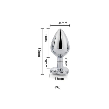 Toosh Heart Shaped Silver with Red Stone Medium Toosh