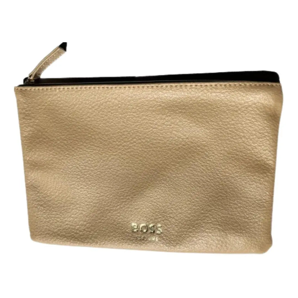 Hugo Boss Parfums Women's Tan Faux Leather Cosmetics Pouch Hugo Boss