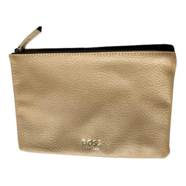 Hugo Boss Parfums Women's Tan Faux Leather Cosmetics Pouch Hugo Boss