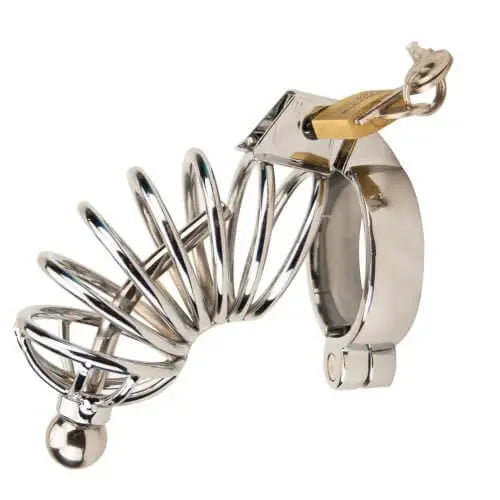 Impound Corkscrew Male Chastity Device with Penis Plug Impound