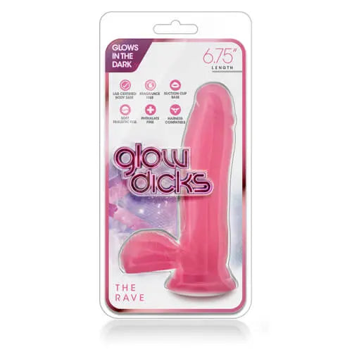 Glow in the Dark 7 Inch Suction Base Cock with Balls Blush Novelties