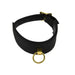 Bound Noir Nubuck Leather Collar with O Ring Bound