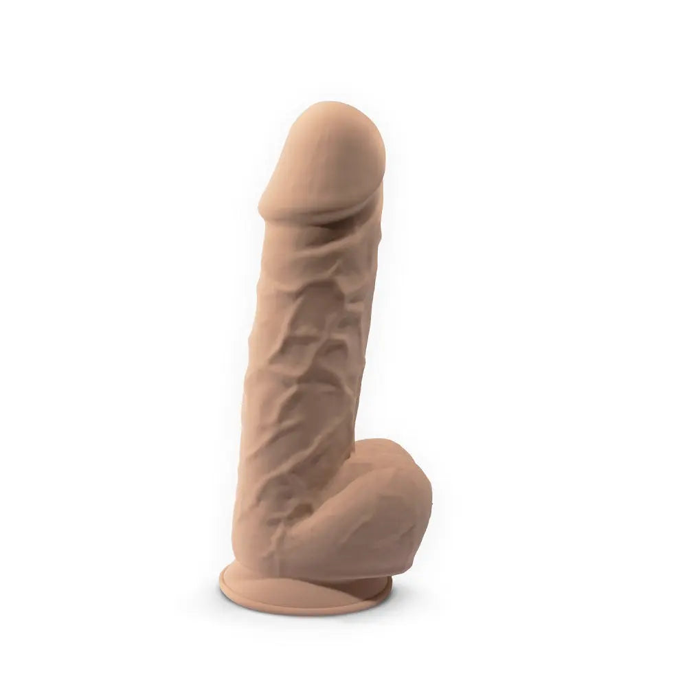 SilexD 8.5 inch Realistic Silicone Dual Density Girthy Dildo with Suction Cup with Balls SilexD